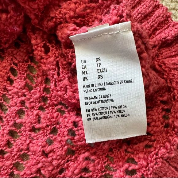 American Eagle open knit lightweight sweater, coral pink, size XS - Picture 3 of 3